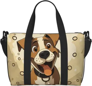Travel Duffel Bag for Women Men Weekender Bags Sports Gym Bag Cartoon dog bone Travel Bag Carry on Overnight Bag Waterproof Luggage Bag with Shoulder Strap