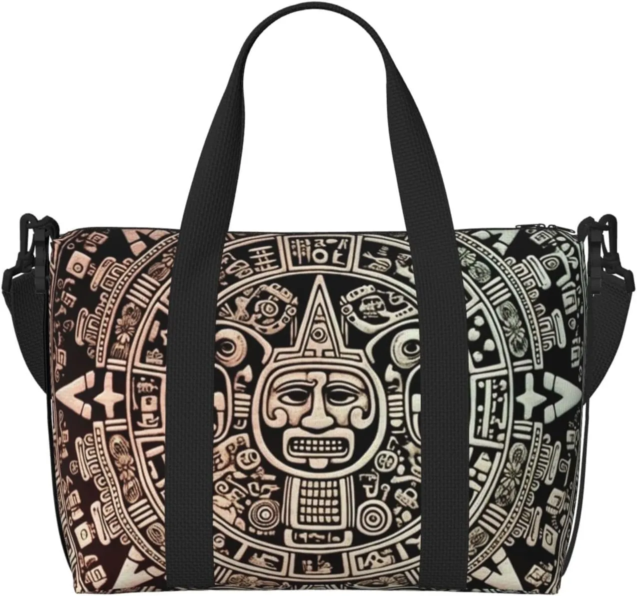 Travel Duffel Bag for Women Men Weekender Bags Sports Gym Bag Mayan Calendar End of The World Travel Bag Carry on Overnight Bag Waterproof Luggage Bag with Shoulder Strap