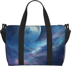 Travel Duffel Bag for Women Men Weekender Bags Sports Gym Bag Nebula and Moon Travel Bag Carry on Overnight Bag Waterproof Luggage Bag with Shoulder Strap