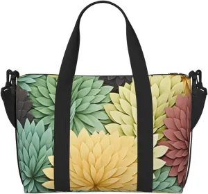 Travel Duffel Bag for Women Men Weekender Bags Sports Gym Bag Petals Garden Leaves Travel Bag Carry on Overnight Bag Waterproof Luggage Bag with Shoulder Strap