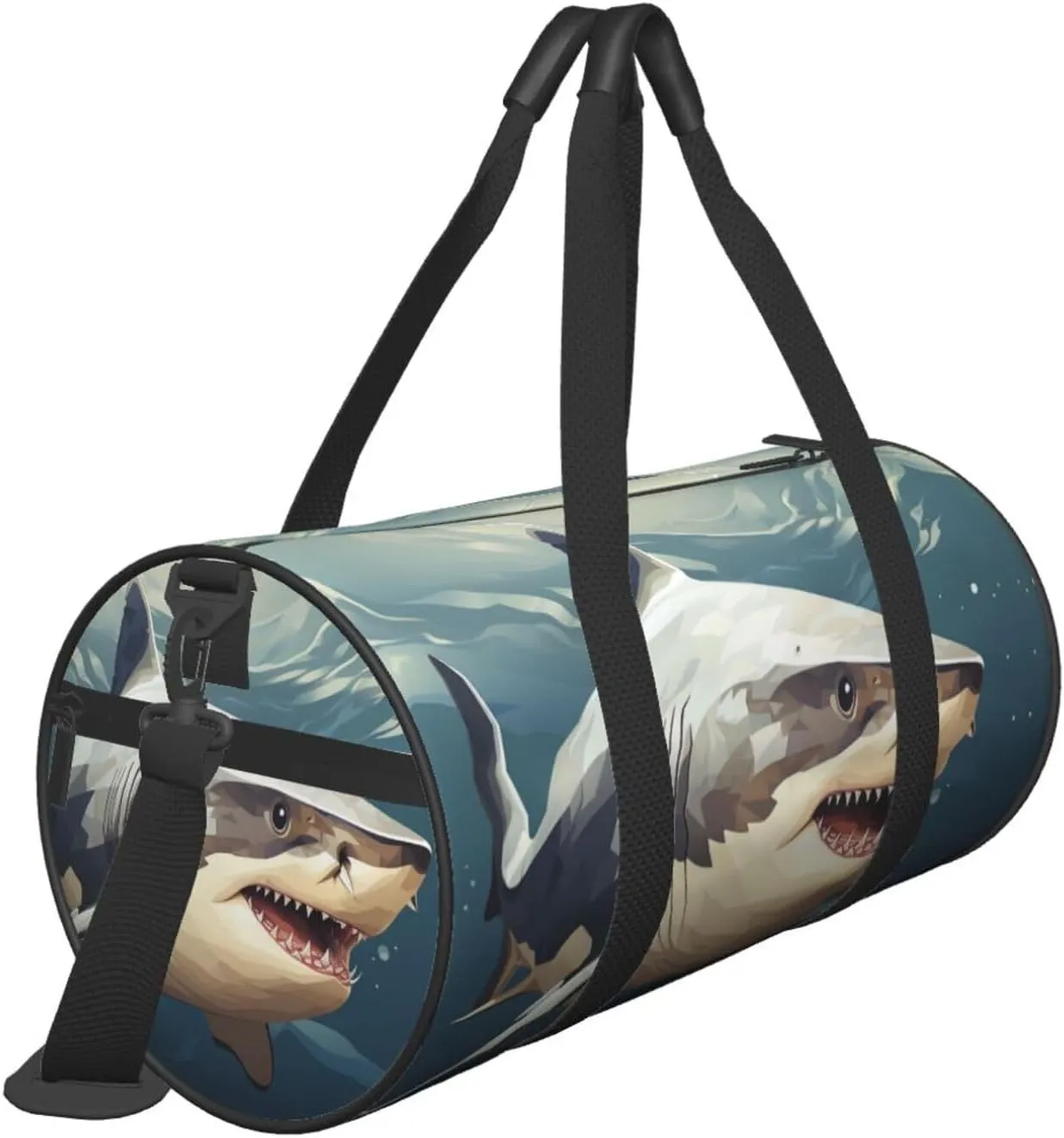 Travel Duffel Bag Minimalist Style Shark Weekender Overnight Bag For Men Women Large Capacity Sports Gym Bag Canvas Carry On Tote Bags For Travel Yoga