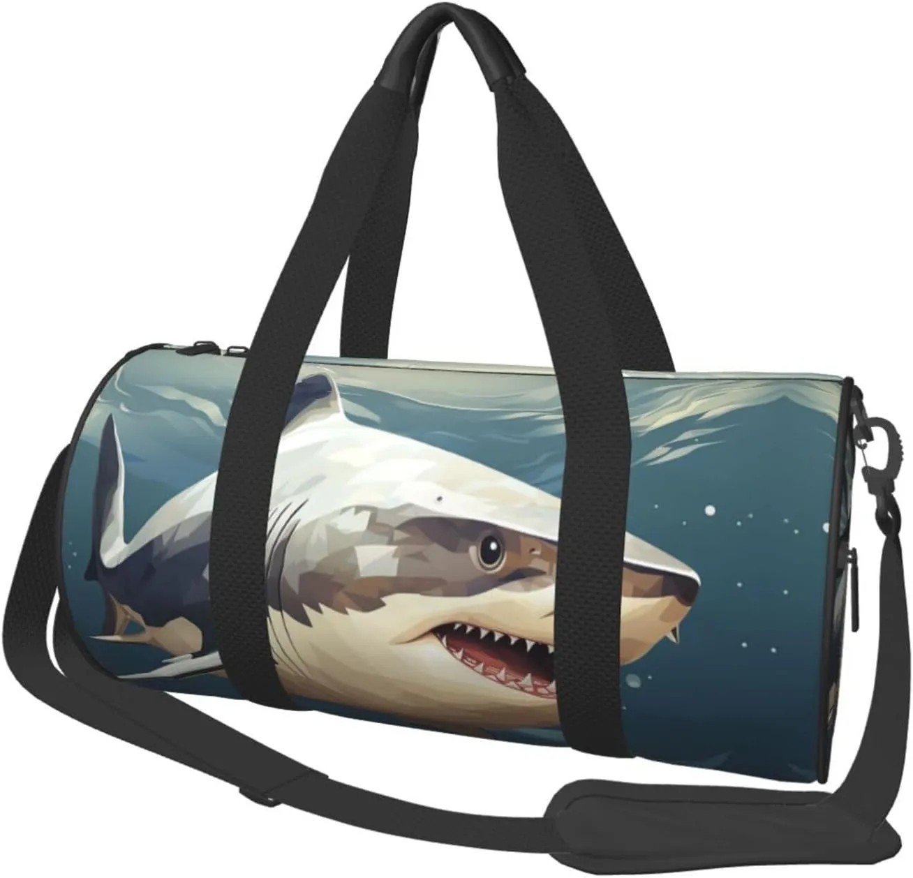 Travel Duffel Bag Minimalist Style Shark Weekender Overnight Bag For Men Women Large Capacity Sports Gym Bag Canvas Carry On Tote Bags For Travel Yoga