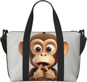 Travel Duffel Bags Personal Item Bag Carry on Luggage Bag Training Handbag Lightweight Waterproof Sports Gym Bag The Silent Monkey Weekender Bag for Women Men