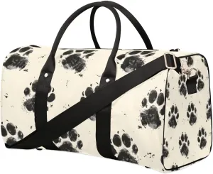 Travel Duffle Bag Animal Dog Paw Print Gym Bags for Men Women Travel Duffel Bags with Adjustable Shoulder Strap Carry On Weekender Bag