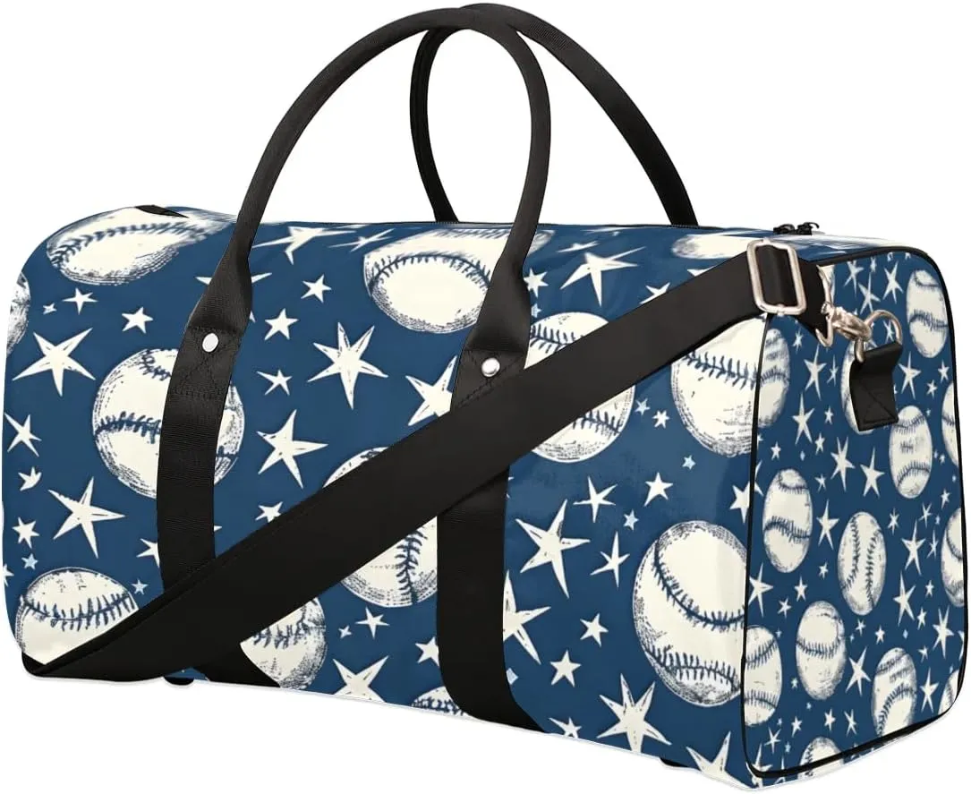 Travel Duffle Bag Baseball Star Gym Bags for Men Women Travel Duffel Bags with Adjustable Shoulder Strap Carry On Weekender Bag