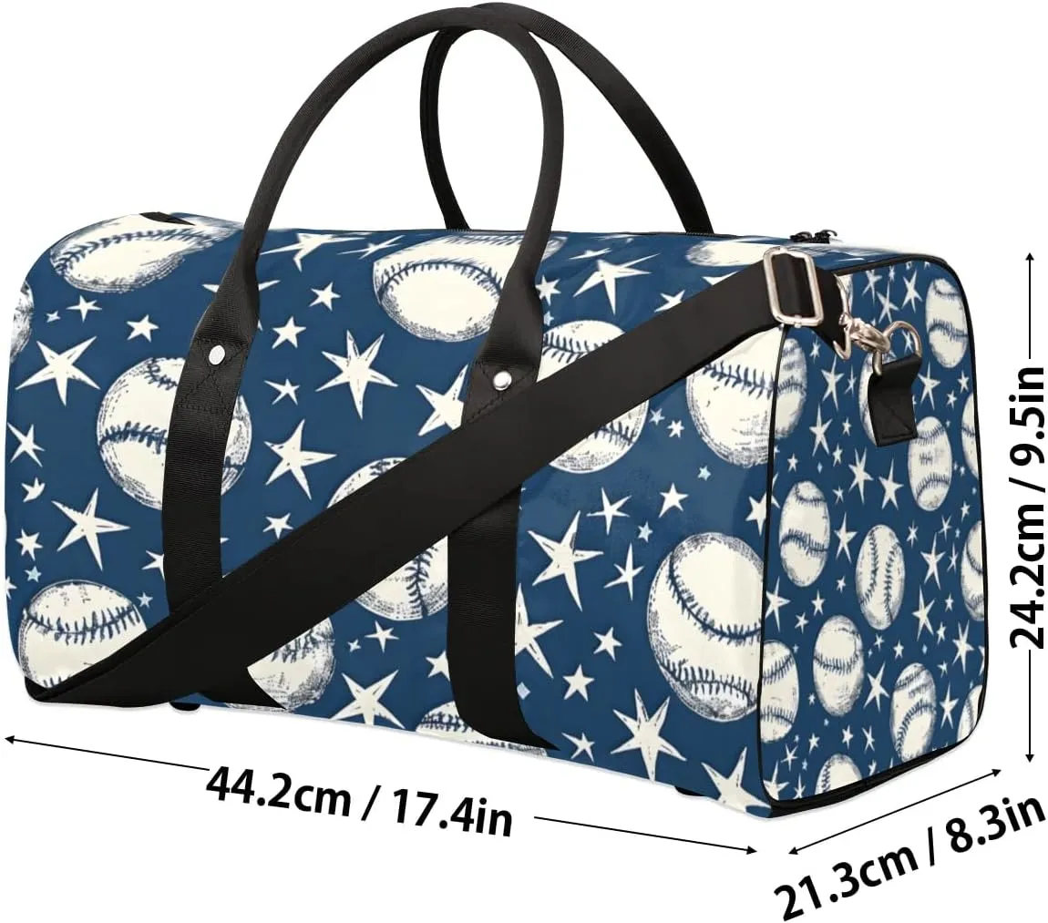 Travel Duffle Bag Baseball Star Gym Bags for Men Women Travel Duffel Bags with Adjustable Shoulder Strap Carry On Weekender Bag