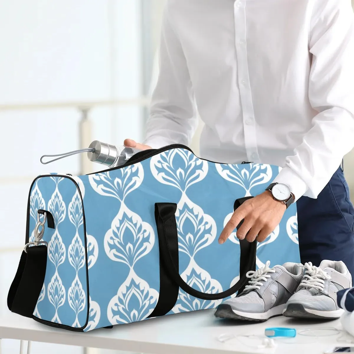 Travel Duffle Bag Beautiful Floral Print Gym Bags for Men Women Travel Duffel Bags with Adjustable Shoulder Strap Carry On Weekender Bag