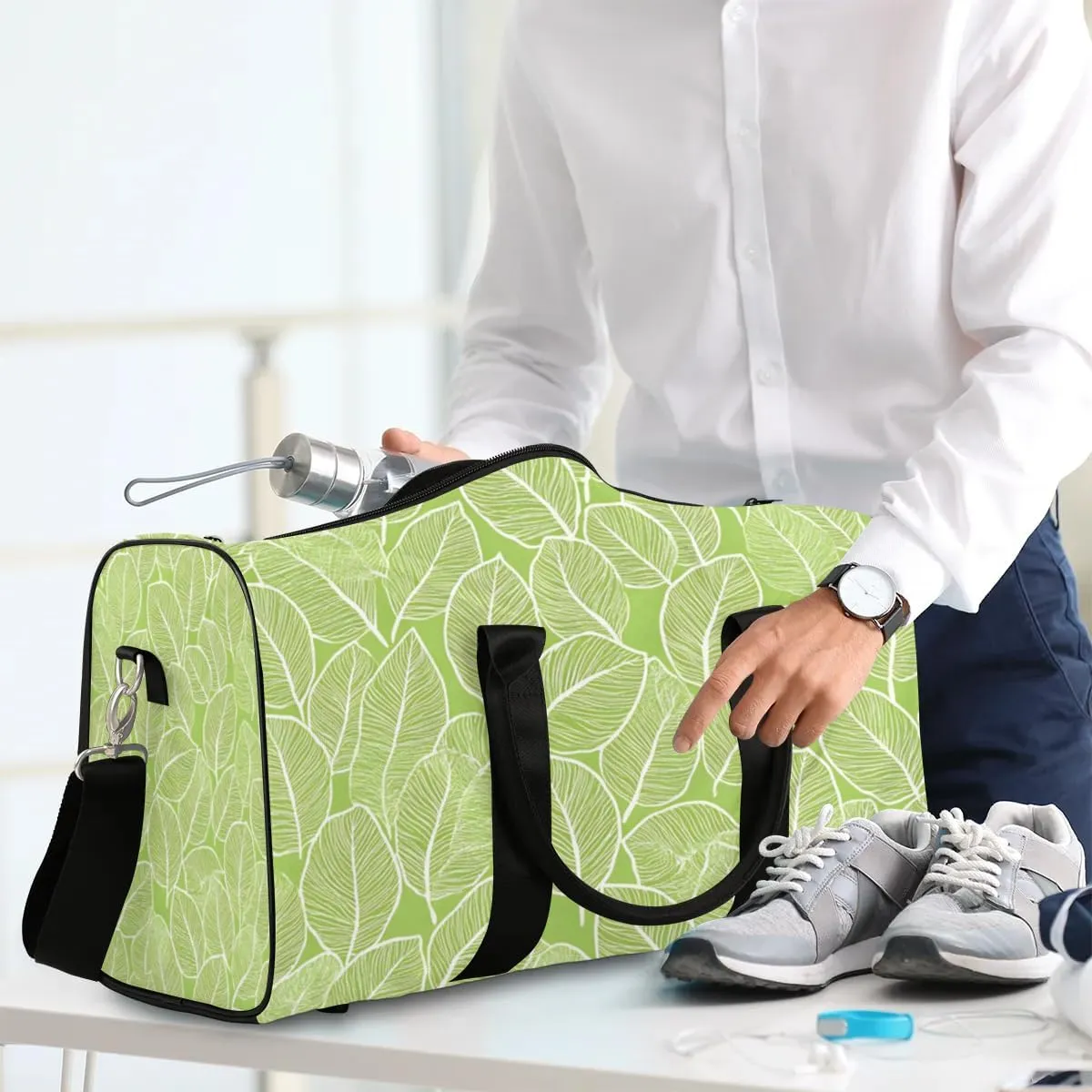 Travel Duffle Bag Beautiful Leaf Veins Gym Bags for Men Women Travel Duffel Bags with Adjustable Shoulder Strap Carry On Weekender Bag