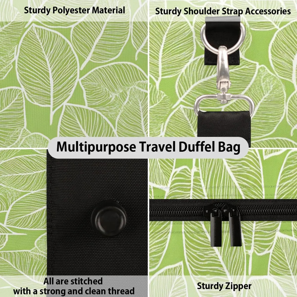 Travel Duffle Bag Beautiful Leaf Veins Gym Bags for Men Women Travel Duffel Bags with Adjustable Shoulder Strap Carry On Weekender Bag