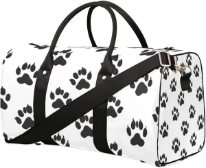 Travel Duffle Bag Cats Paws Prints Gym Bags for Men Women Travel Duffel Bags with Adjustable Shoulder Strap Carry On Weekender Bag