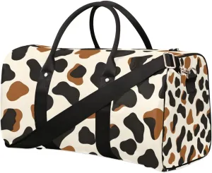 Travel Duffle Bag Cows Print Gym Bags for Men Women Travel Duffel Bags with Adjustable Shoulder Strap Carry On Weekender Bag