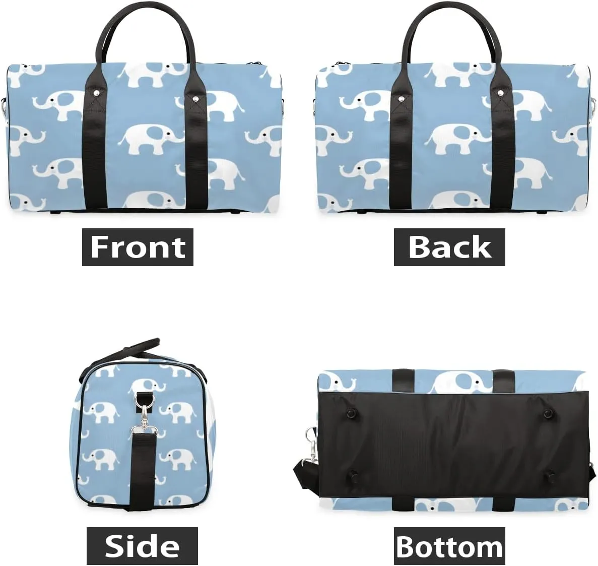 Travel Duffle Bag Cute Elephants Gym Bags for Men Women Travel Duffel Bags with Adjustable Shoulder Strap Carry On Weekender Bag