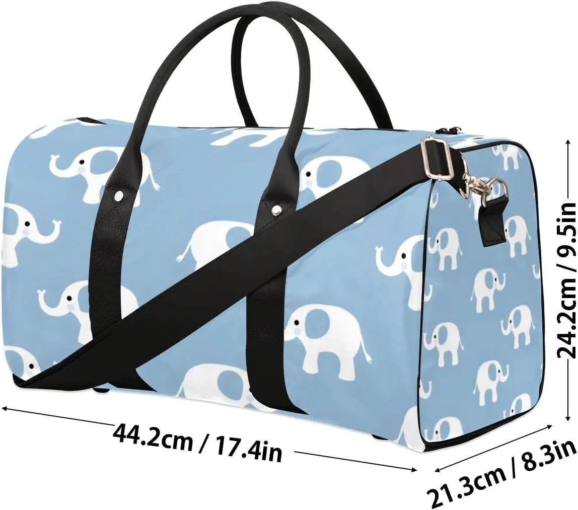 Travel Duffle Bag Cute Elephants Gym Bags for Men Women Travel Duffel Bags with Adjustable Shoulder Strap Carry On Weekender Bag