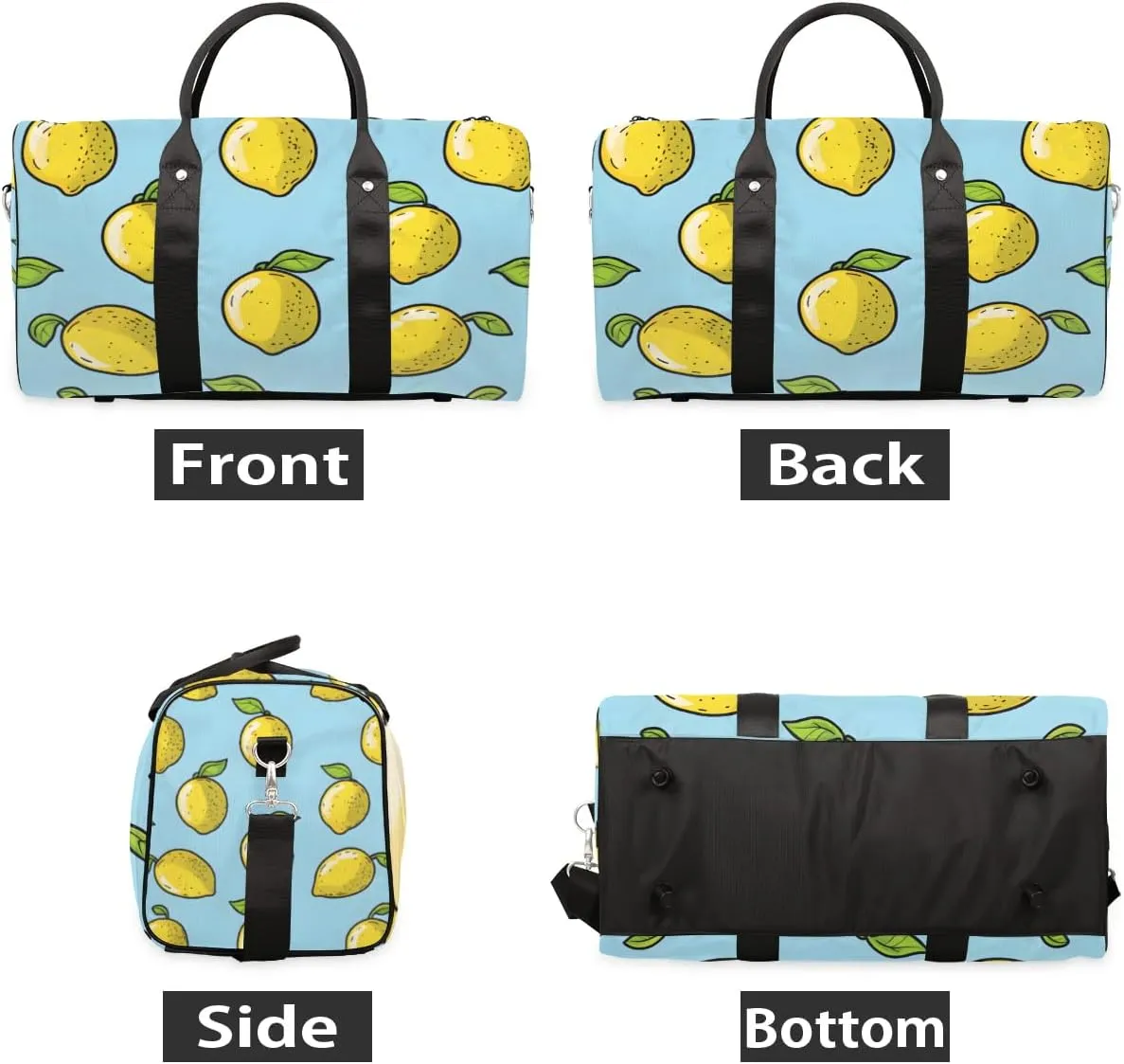 Travel Duffle Bag Cute Lemons Gym Bags for Men Women Travel Duffel Bags with Adjustable Shoulder Strap Carry On Weekender Bag
