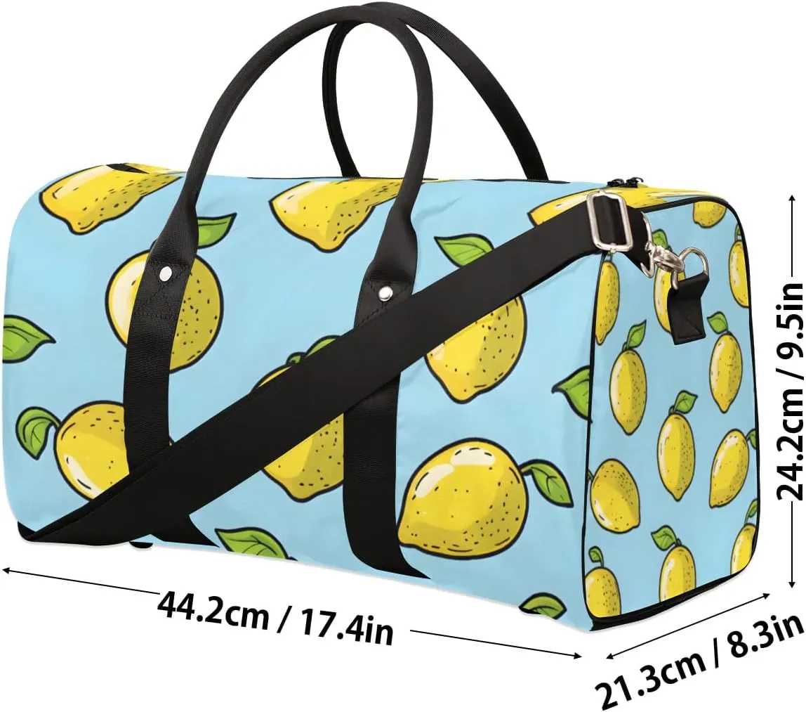 Travel Duffle Bag Cute Lemons Gym Bags for Men Women Travel Duffel Bags with Adjustable Shoulder Strap Carry On Weekender Bag