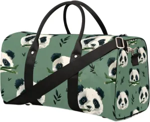 Travel Duffle Bag Cute Pandas Gym Bags for Men Women Travel Duffel Bags with Adjustable Shoulder Strap Carry On Weekender Bag