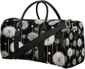 Travel Duffle Bag Dandelion Floral Flower Gym Bags for Men Women Travel Duffel Bags with Adjustable Shoulder Strap Carry On Weekender Bag