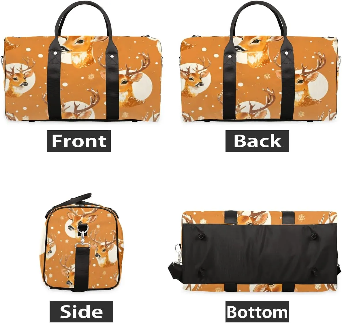 Travel Duffle Bag Deer Watercolor Gym Bags for Men Women Travel Duffel Bags with Adjustable Shoulder Strap Carry On Weekender Bag