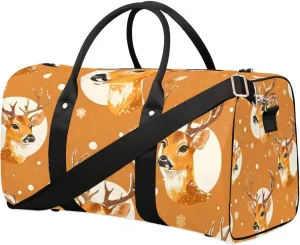 Travel Duffle Bag Deer Watercolor Gym Bags for Men Women Travel Duffel Bags with Adjustable Shoulder Strap Carry On Weekender Bag