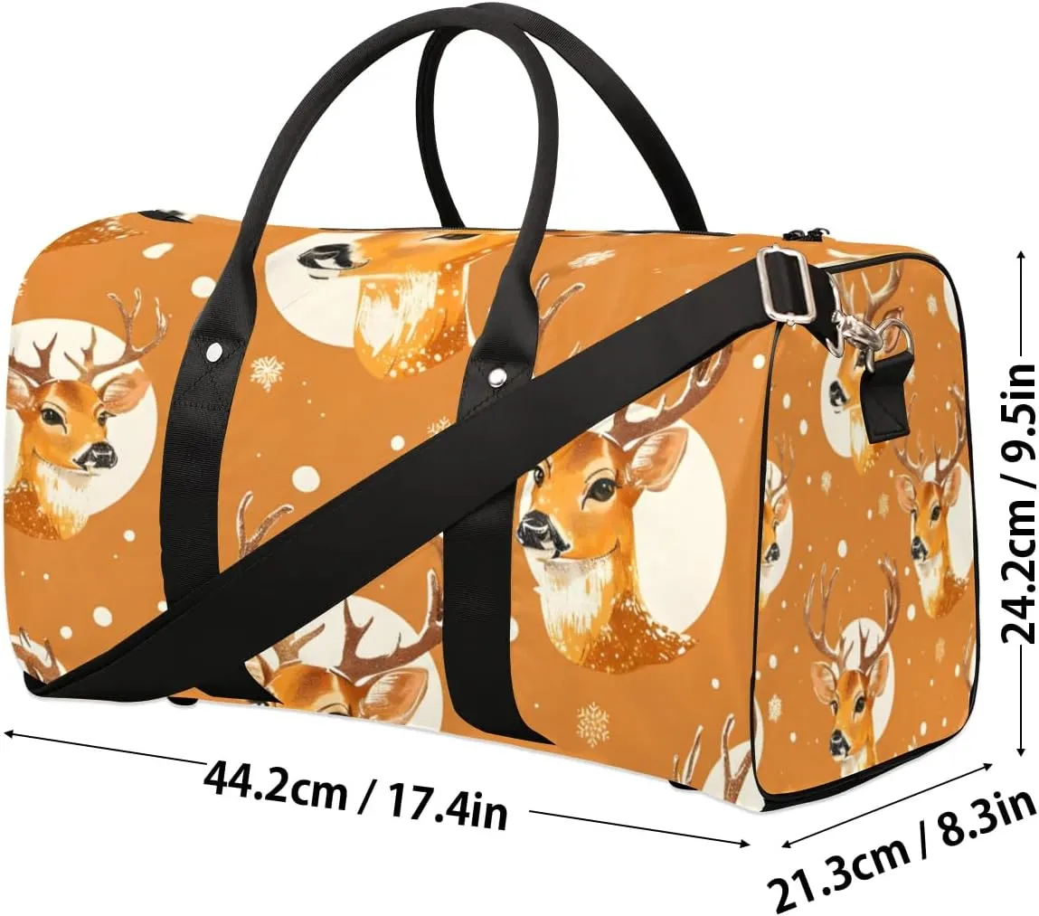 Travel Duffle Bag Deer Watercolor Gym Bags for Men Women Travel Duffel Bags with Adjustable Shoulder Strap Carry On Weekender Bag