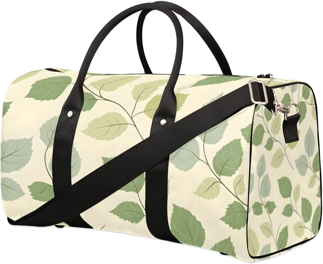Travel Duffle Bag Delicate Leaves Gym Bags for Men Women Travel Duffel Bags with Adjustable Shoulder Strap Carry On Weekender Bag