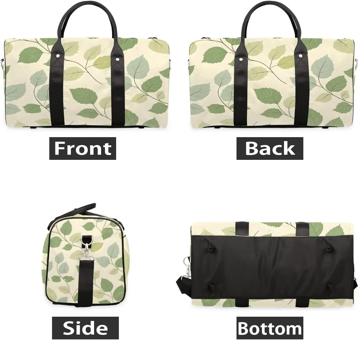 Travel Duffle Bag Delicate Leaves Gym Bags for Men Women Travel Duffel Bags with Adjustable Shoulder Strap Carry On Weekender Bag