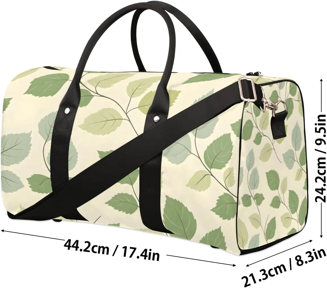 Travel Duffle Bag Delicate Leaves Gym Bags for Men Women Travel Duffel Bags with Adjustable Shoulder Strap Carry On Weekender Bag