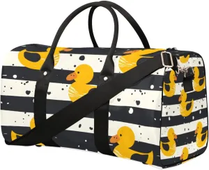 Travel Duffle Bag Duck Stripes Gym Bags for Men Women Travel Duffel Bags with Adjustable Shoulder Strap Carry On Weekender Bag