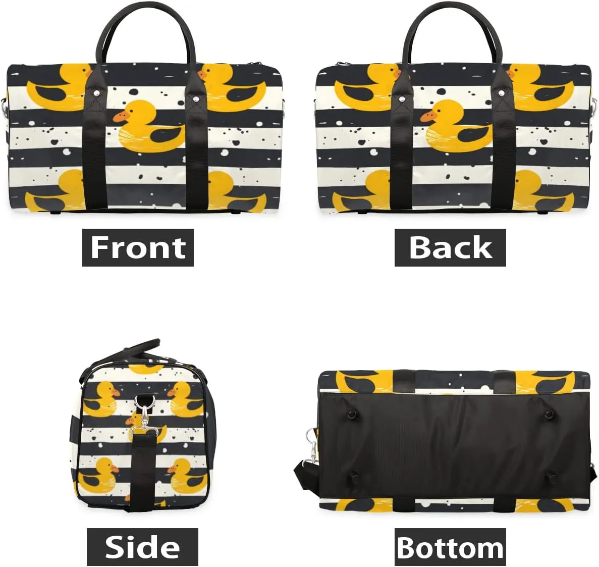 Travel Duffle Bag Duck Stripes Gym Bags for Men Women Travel Duffel Bags with Adjustable Shoulder Strap Carry On Weekender Bag