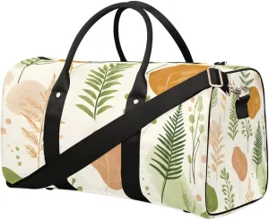 Travel Duffle Bag Fern Leaf Print Gym Bags for Men Women Travel Duffel Bags with Adjustable Shoulder Strap Carry On Weekender Bag