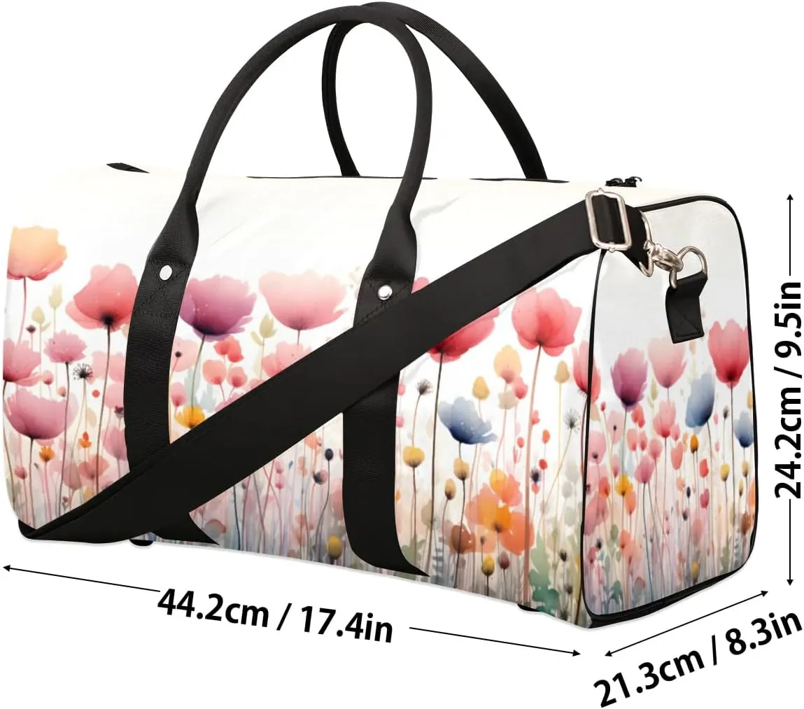 Travel Duffle Bag Flower Spring Gym Bags for Men Women Travel Duffel Bags with Adjustable Shoulder Strap Carry On Weekender Bag