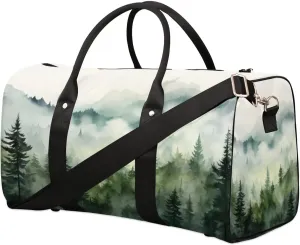 Travel Duffle Bag Foggy Forest Gym Bags for Men Women Travel Duffel Bags with Adjustable Shoulder Strap Carry On Weekender Bag