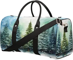 Travel Duffle Bag Forest Pine Tree Gym Bags for Men Women Travel Duffel Bags with Adjustable Shoulder Strap Carry On Weekender Bag