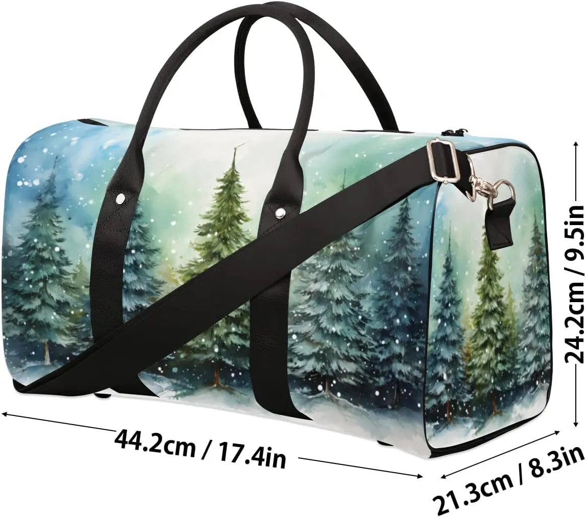 Travel Duffle Bag Forest Pine Tree Gym Bags for Men Women Travel Duffel Bags with Adjustable Shoulder Strap Carry On Weekender Bag