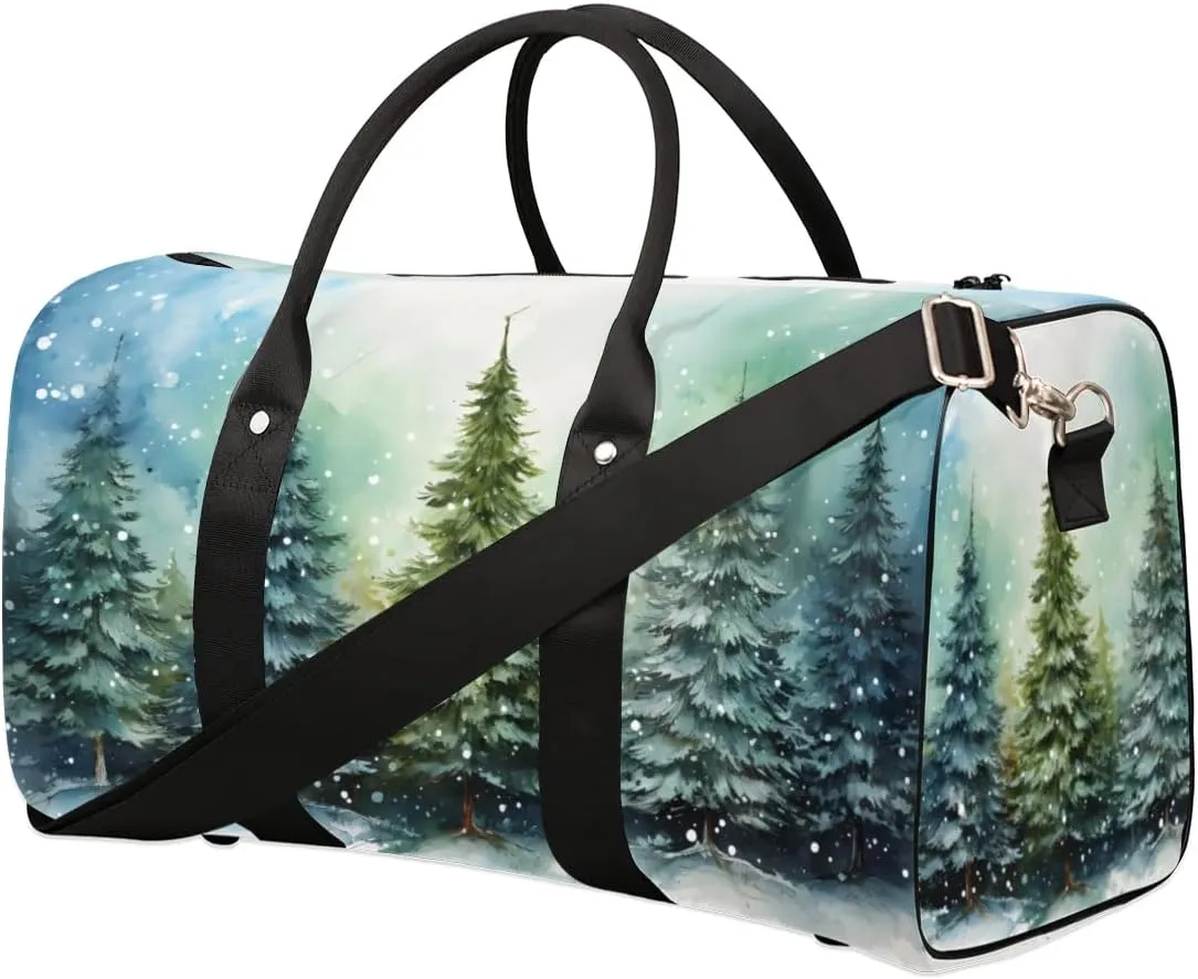 Travel Duffle Bag Forest Pine Tree Gym Bags for Men Women Travel Duffel Bags with Adjustable Shoulder Strap Carry On Weekender Bag