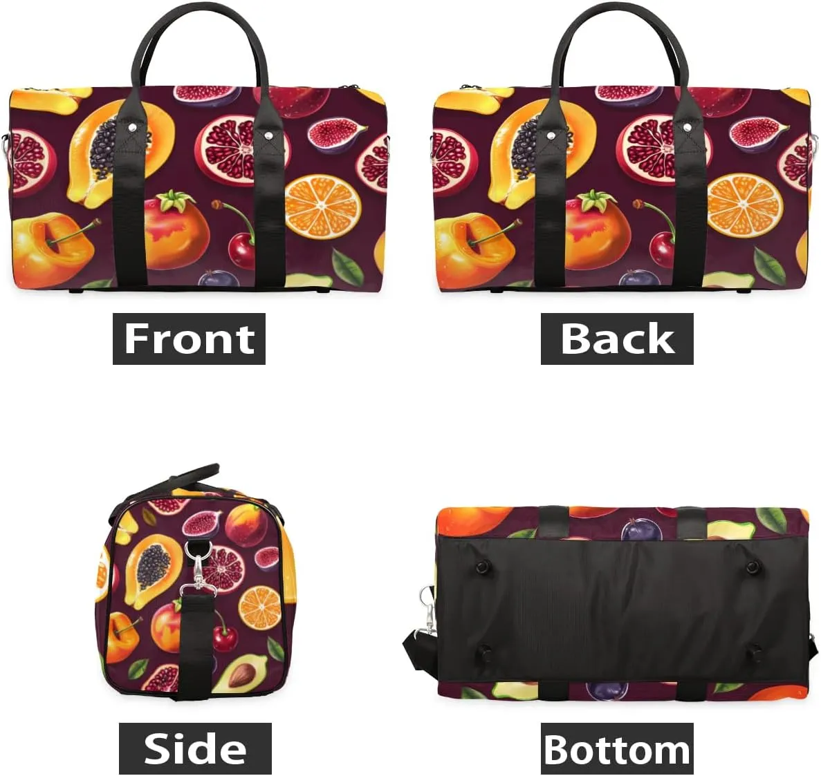 Travel Duffle Bag Fruits Pomegranate Gym Bags for Men Women Travel Duffel Bags with Adjustable Shoulder Strap Carry On Weekender Bag