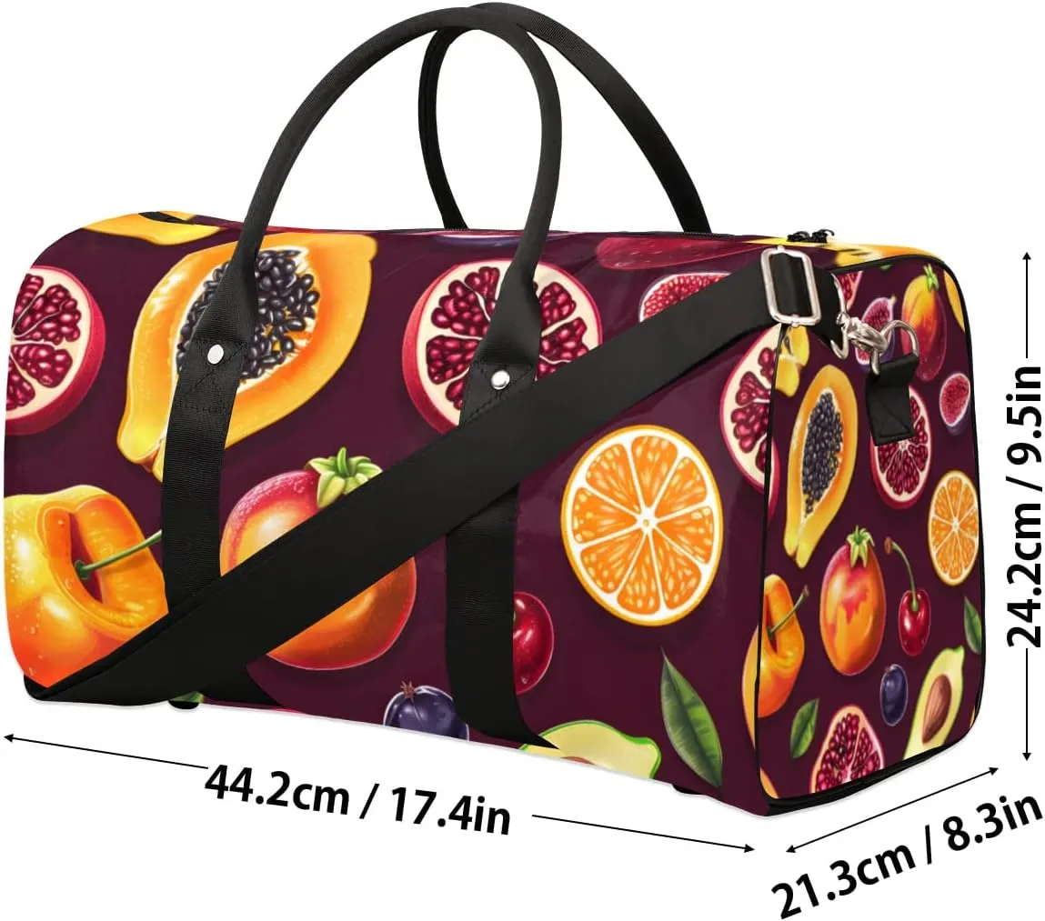 Travel Duffle Bag Fruits Pomegranate Gym Bags for Men Women Travel Duffel Bags with Adjustable Shoulder Strap Carry On Weekender Bag