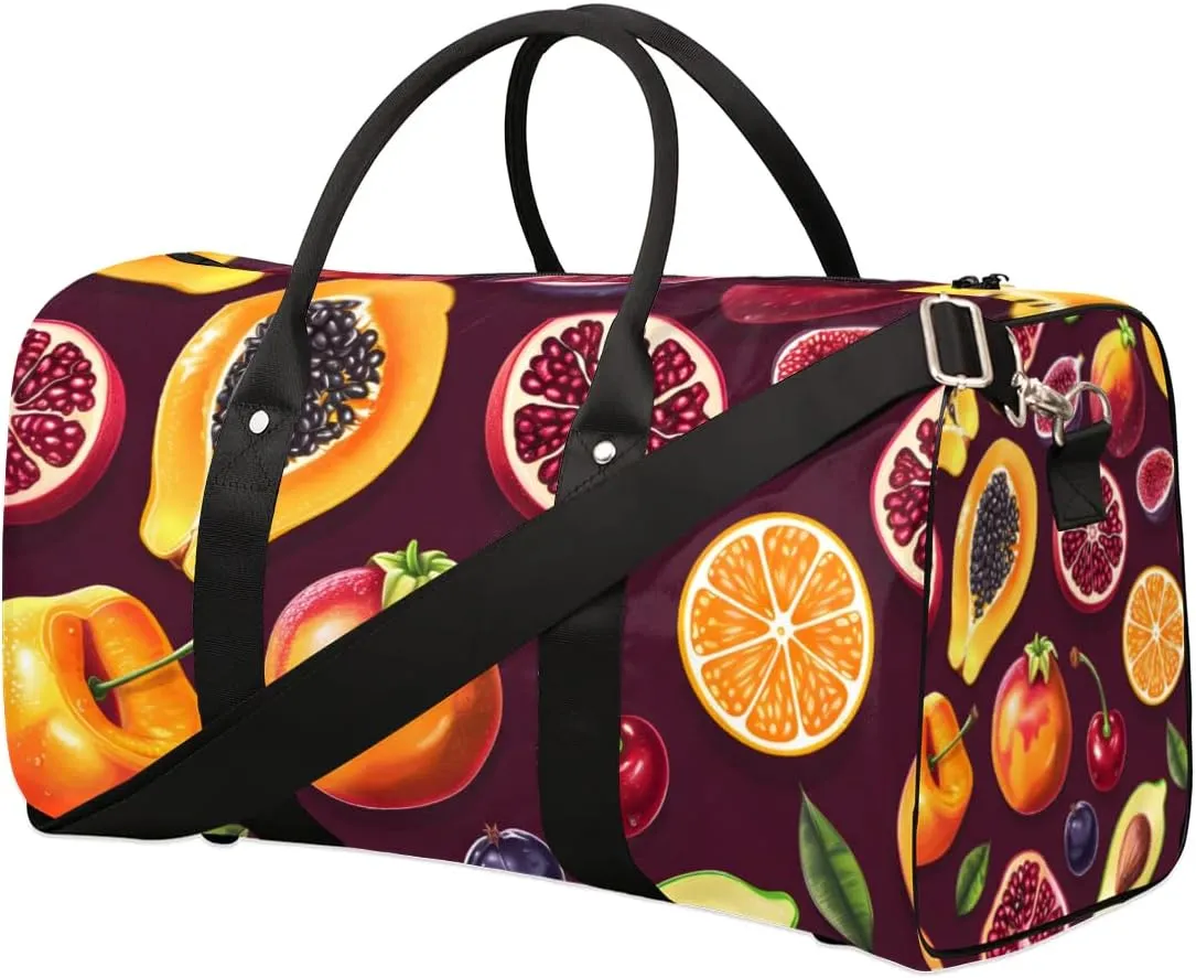 Travel Duffle Bag Fruits Pomegranate Gym Bags for Men Women Travel Duffel Bags with Adjustable Shoulder Strap Carry On Weekender Bag