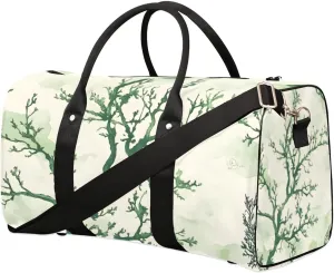 Travel Duffle Bag Green Coral Gym Bags for Men Women Travel Duffel Bags with Adjustable Shoulder Strap Carry On Weekender Bag
