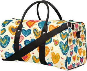 Travel Duffle Bag Lovely Hearts Gym Bags for Men Women Travel Duffel Bags with Adjustable Shoulder Strap Carry On Weekender Bag