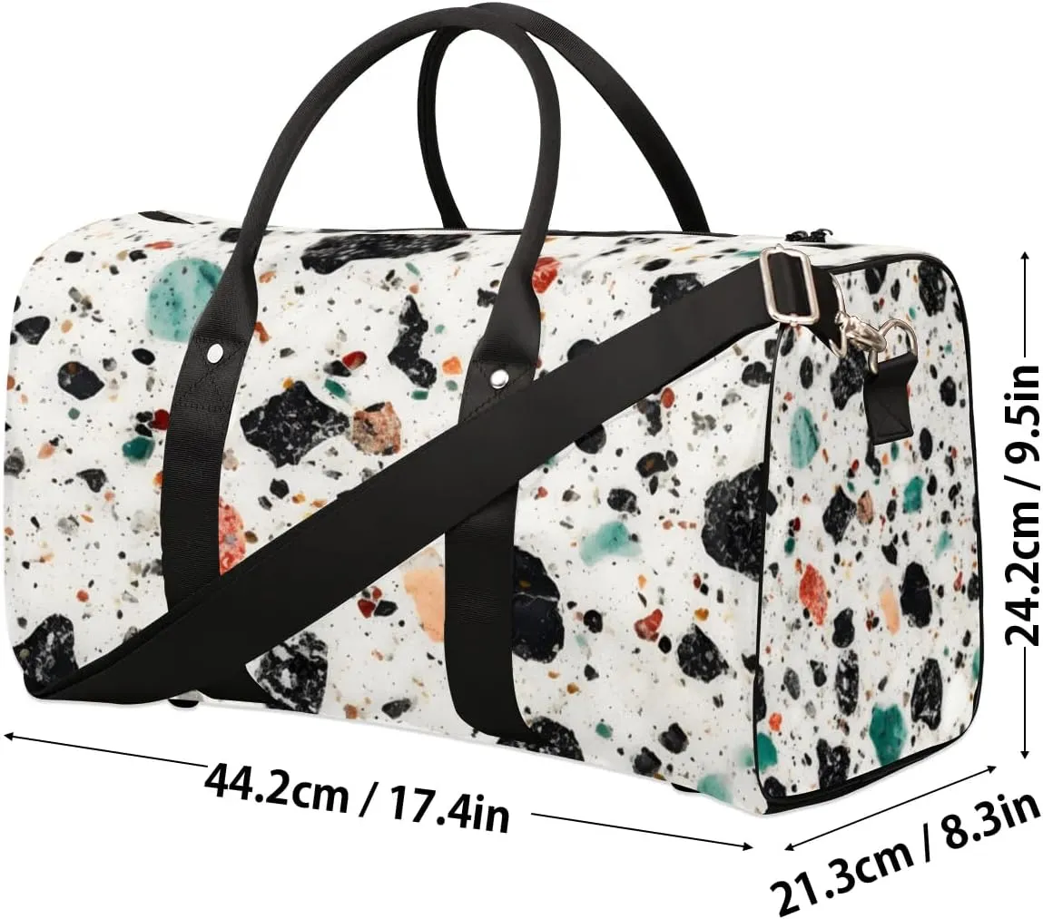 Travel Duffle Bag Marble Pattern Design Gym Bags for Men Women Travel Duffel Bags with Adjustable Shoulder Strap Carry On Weekender Bag