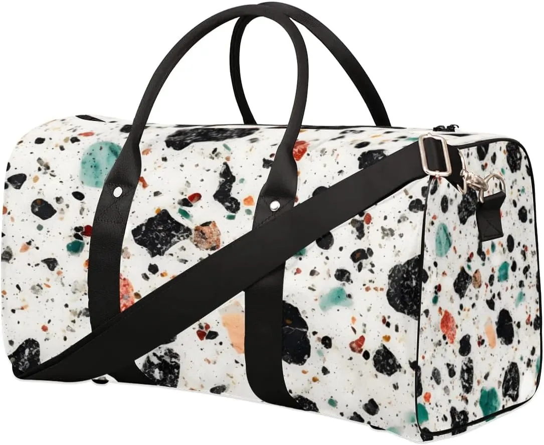Travel Duffle Bag Marble Pattern Design Gym Bags for Men Women Travel Duffel Bags with Adjustable Shoulder Strap Carry On Weekender Bag