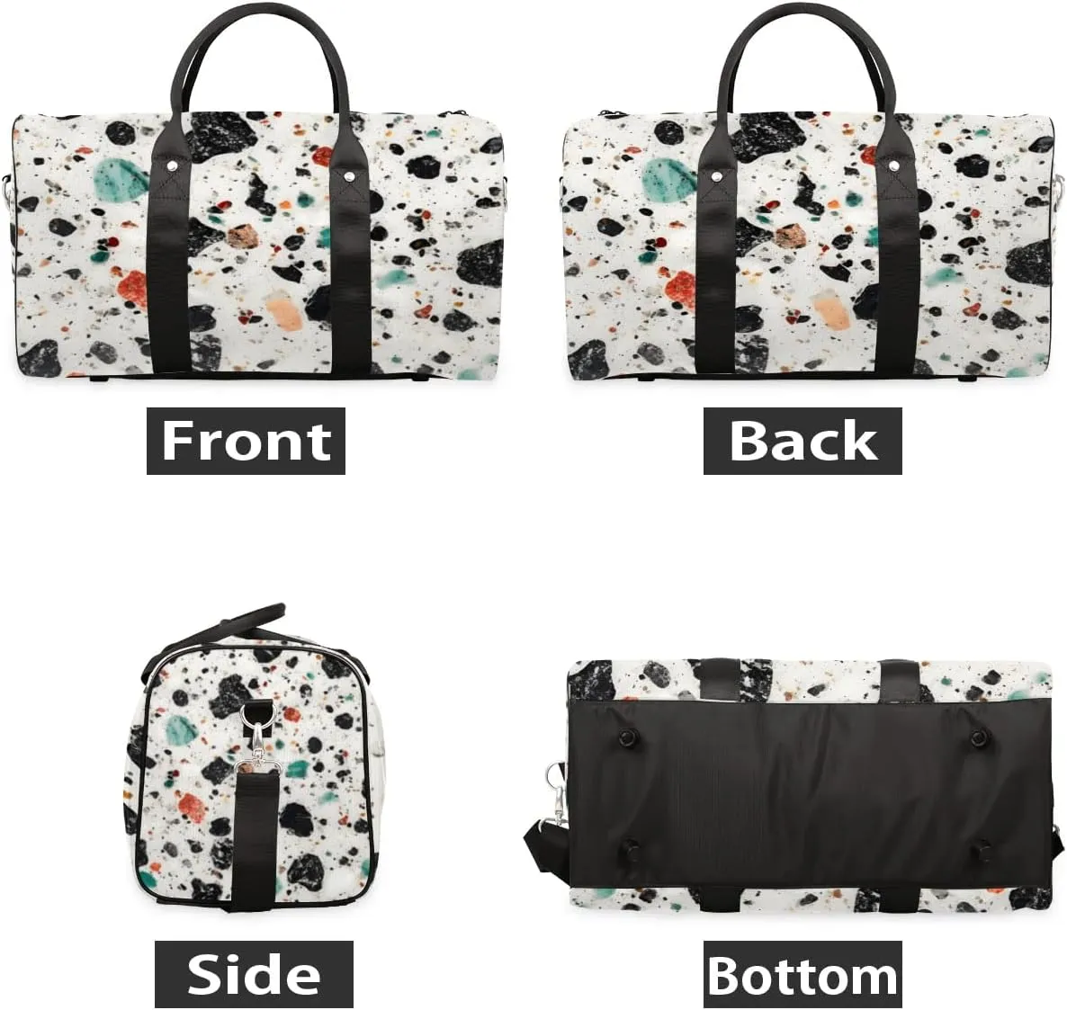 Travel Duffle Bag Marble Pattern Design Gym Bags for Men Women Travel Duffel Bags with Adjustable Shoulder Strap Carry On Weekender Bag