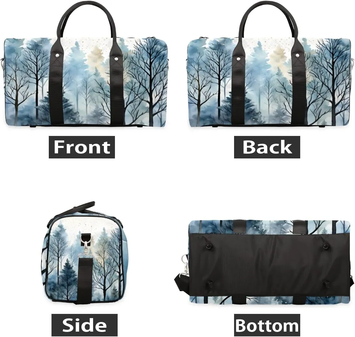 Travel Duffle Bag Misty Forest Gym Bags for Men Women Travel Duffel Bags with Adjustable Shoulder Strap Carry On Weekender Bag