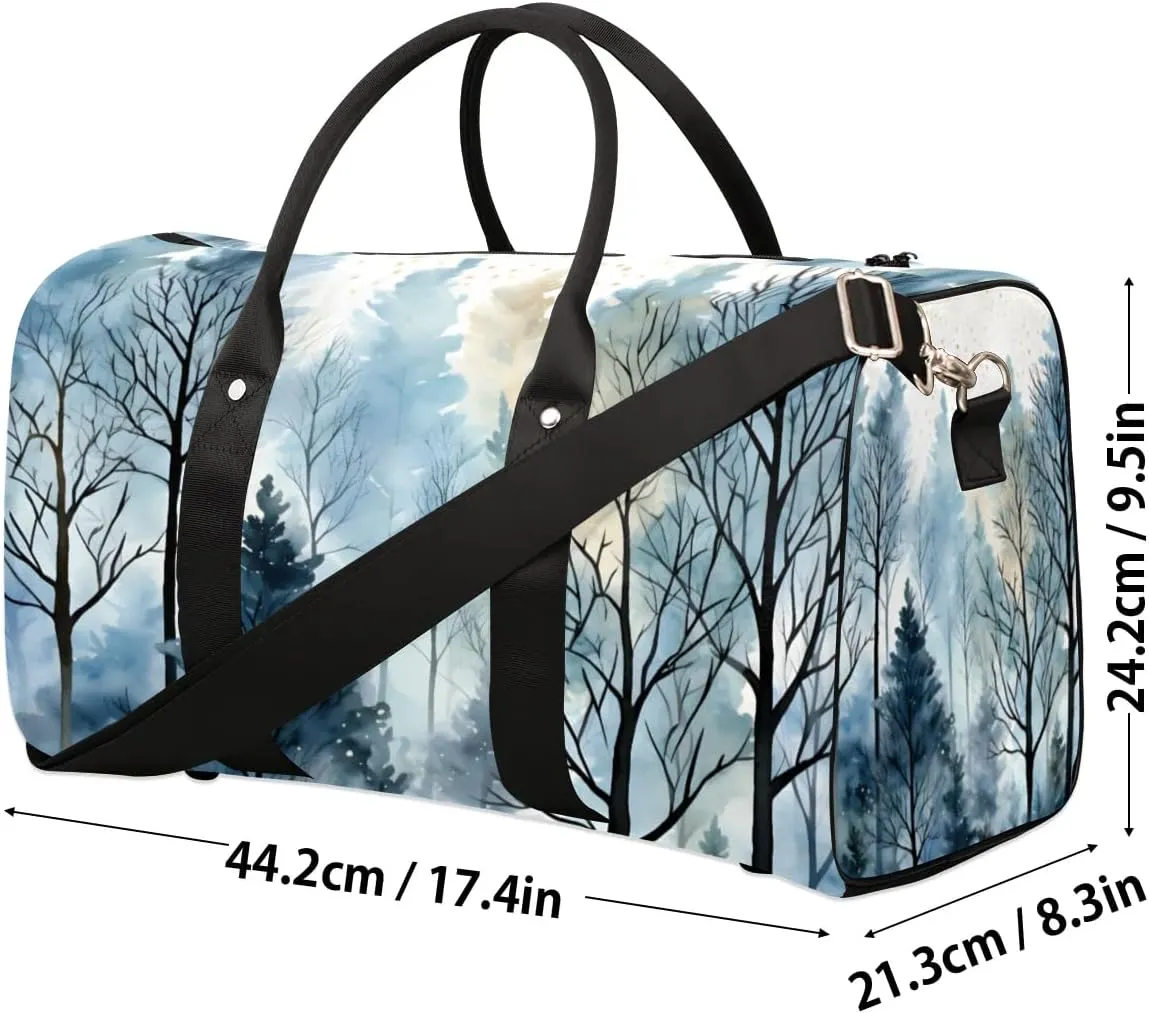 Travel Duffle Bag Misty Forest Gym Bags for Men Women Travel Duffel Bags with Adjustable Shoulder Strap Carry On Weekender Bag