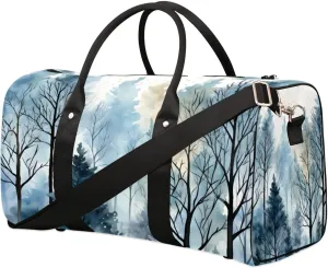 Travel Duffle Bag Misty Forest Gym Bags for Men Women Travel Duffel Bags with Adjustable Shoulder Strap Carry On Weekender Bag