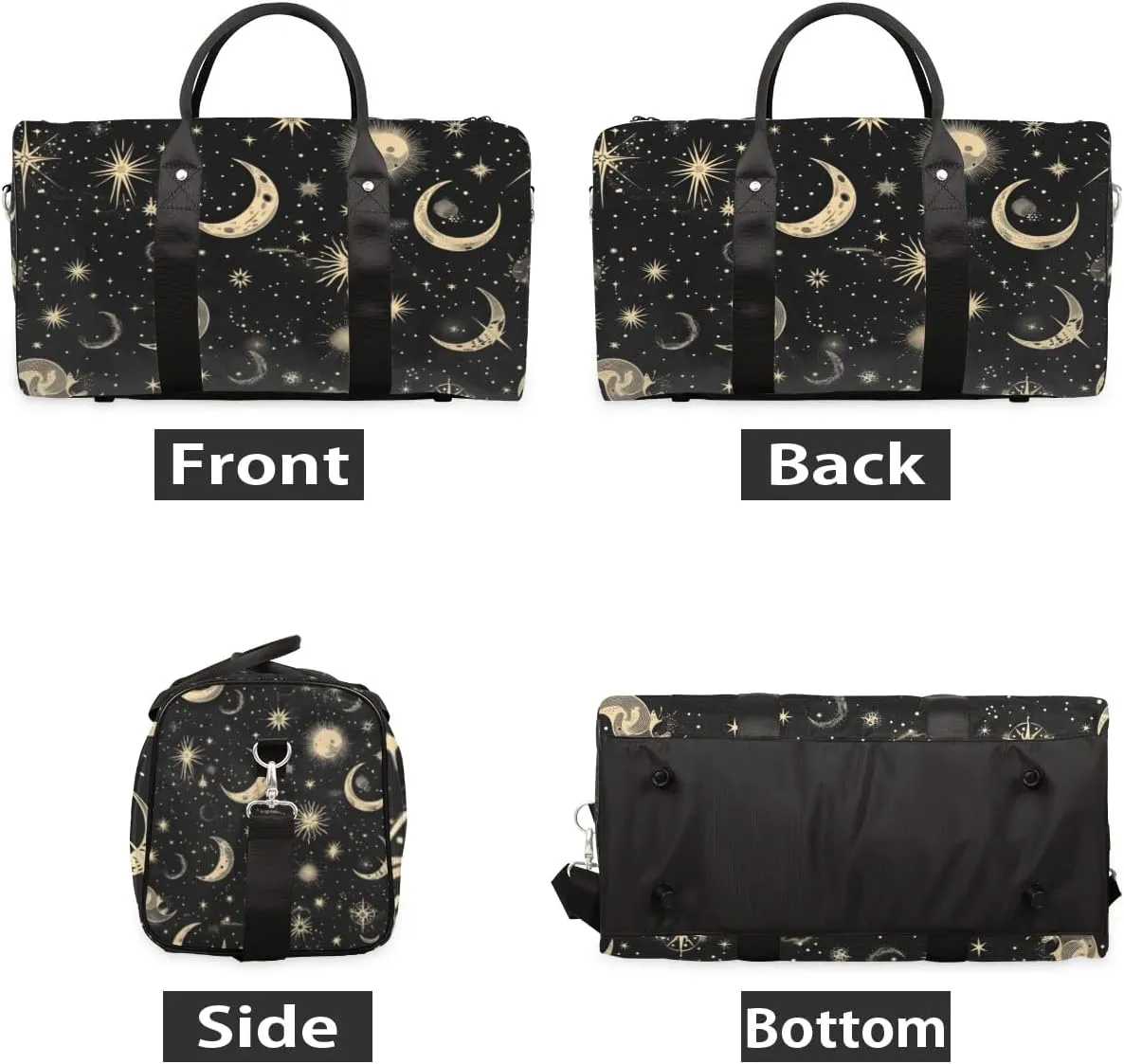 Travel Duffle Bag Moon Stars Gym Bags for Men Women Travel Duffel Bags with Adjustable Shoulder Strap Carry On Weekender Bag
