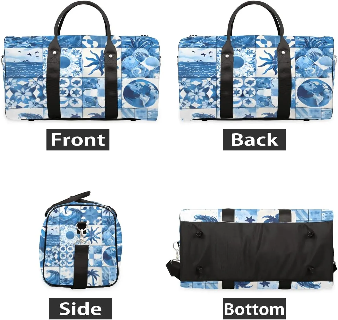 Travel Duffle Bag Ocean Themed Gym Bags for Men Women Travel Duffel Bags with Adjustable Shoulder Strap Carry On Weekender Bag