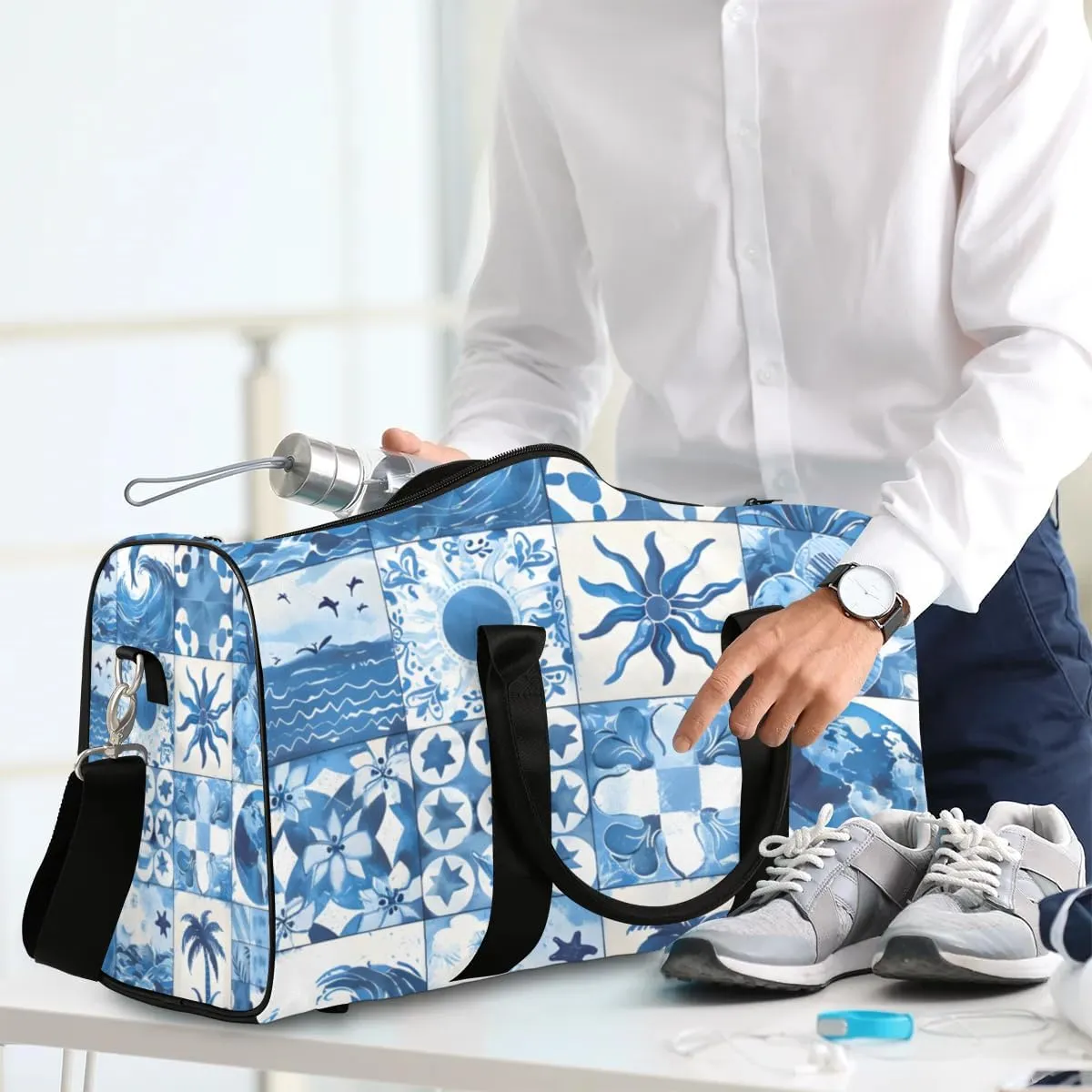 Travel Duffle Bag Ocean Themed Gym Bags for Men Women Travel Duffel Bags with Adjustable Shoulder Strap Carry On Weekender Bag