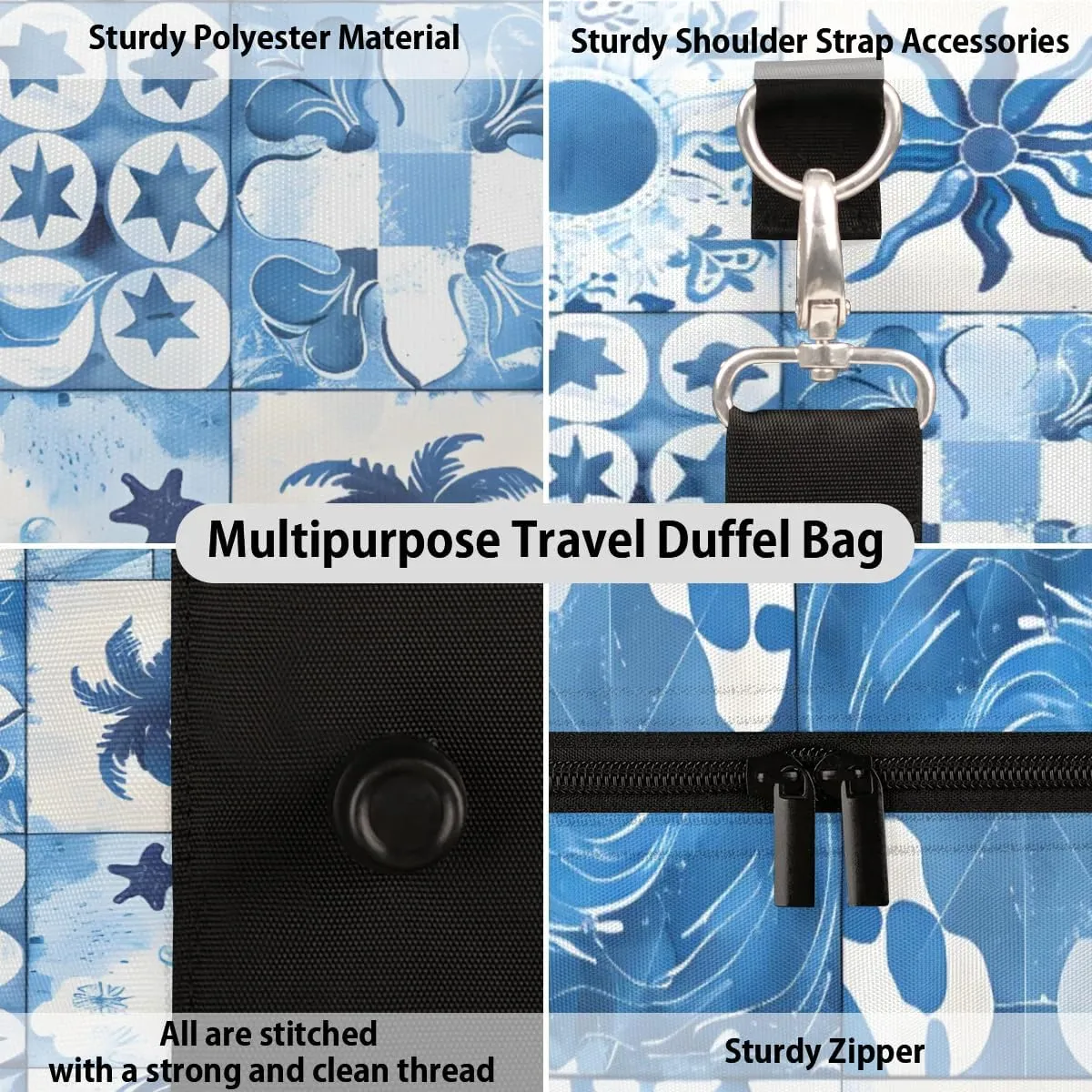 Travel Duffle Bag Ocean Themed Gym Bags for Men Women Travel Duffel Bags with Adjustable Shoulder Strap Carry On Weekender Bag